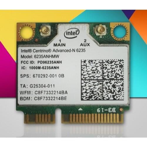NEW For Intel Centrino Advanced-N 6235 6235ANHMW Half MINI PCI-E 300M WIFI for Bluetooth4.0 Wireless Card 2.4GHz/5.0GHz