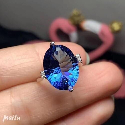 New Arrival Big Natural And Real Topaz Finger ring Natural real Red topaz 925 sterling silver ring Luxury style rings