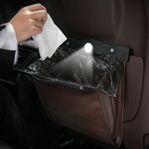 Car Seat Back Organizer PU Leather Garbage Storage Bag Car Organizer Accessories for Ford Focus Fusion Escort Kuga Ecosport