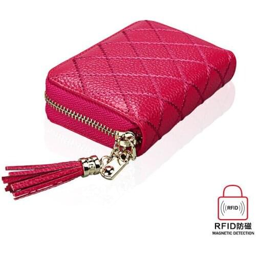 Genuine Leather Organizer RFID Credit Card Holder Men Business Card Holder Women Minimalist Travel Card Bag Wallets