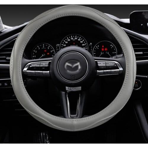 Genuine Leather Car Steering Wheel Cover for CX-3 CX-4 CX-5 CX-7 CX-9 Mazda 3 Axela 6 Gh Gj Demio Anti-Slip Funda Volante