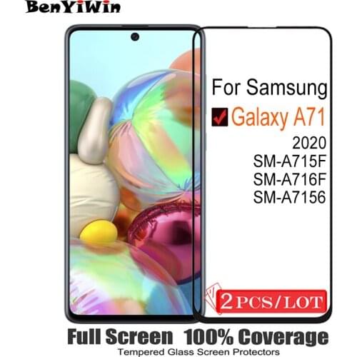 2PCS Original Full Cover Screen Protector Tempered Glass For Samsung Galaxy A71 Scratch Proof Protective Glass For A71 5G Film