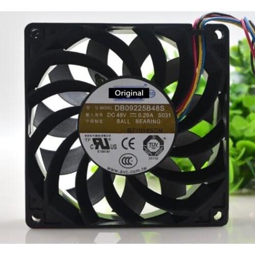 Original 100% working DB09225B48S 48V 0.29A 4 wire thermostat comes with a temperature sensor ball cooling fan 92 * 92 * 25mm