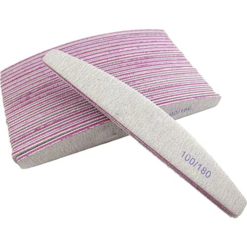 1PC Professional Nail Files Buffer Manicure Accessory Tools Half Moon Curved Double Side Gray Color Nail Art Care Tool