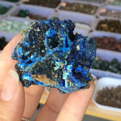 Natural Malachite Azurite Ore Mineral Raw Gemstone Reiki Crystal Malachite Geode Healing Stone Making Decor dye