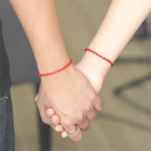 QianBei 2018 Fashion Red Thread String Bracelet Lucky Red Handmade Rope Bracelet Women Men Jewelry Lover Gifts