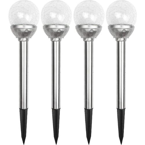 QX2C LED Garden Lights Landscape and Pathway Lights Cracked Glass Ball Solar Lights Outdoor Yard Decoration Light for Gardens