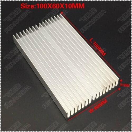 Free shipping )1Pcs Heatsink 100x60x10mm power amplifier Aluminum heatsink heat sink high quality radiator Module radiator spec