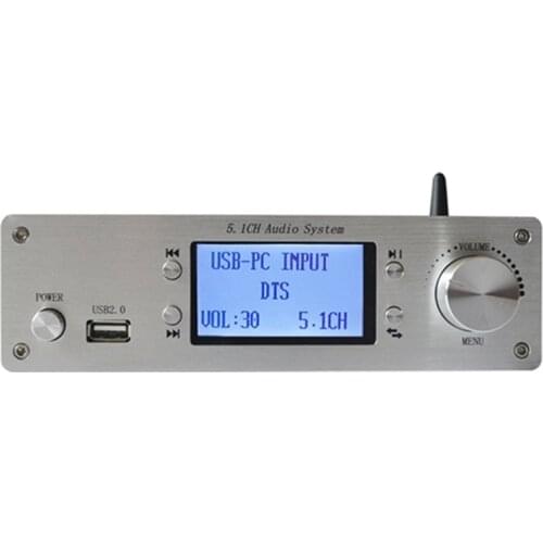 RH-699X 5.1 Channel Audio Decoder U Disk Lossless Music Playback Bluetooth 5.0 Fiber Coaxial DTS Audio Decoder,US-PLUG