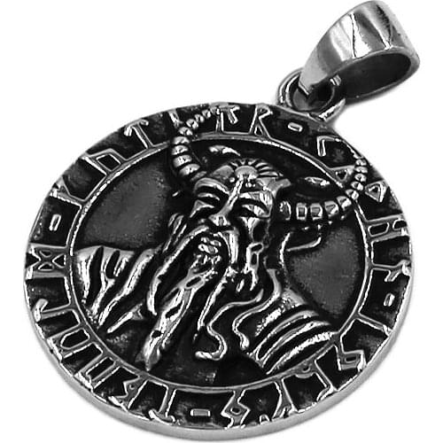 Norse Viking Odin Rune Pendant Stainless Steel Celtic Knot Norse Myth Father Of Thor Biker Mens Pendant Wholesale SWP0490