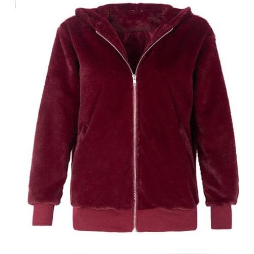 Women Faux Fur Coat Winter New Fake Fox Fur Hooded Teddy Coats Thick Warm High Quality Soft Plush Jacket Female Zip Outerwear