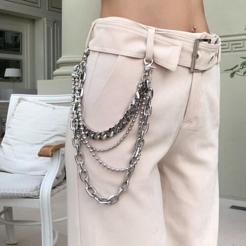 Street Multilayer Key Chain Rock Punk Trousers Hipster Key Chains Pant Jean Keychain HipHop Portachiavi Kpop Accessories DW07