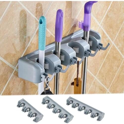 Magic Plastic Mop Holder Household Goods Mop Holder Multi-Functional Wall Mounted Mop Broom Holder With Hook Magic Mop Holder