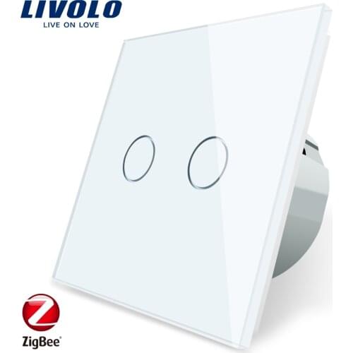Livolo APP Touch Control Zigbee Switch, Home Automation Smart Light Switch Wifi Control,2 Gang 1Way for Echo,Alexa,Google Home