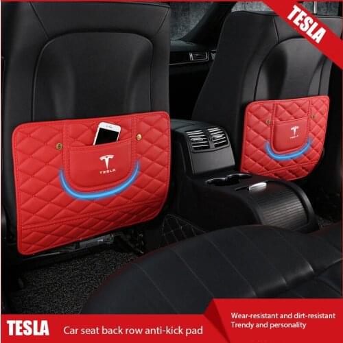 Auto Rear Seat Kick-proof Mat Protective Cover for Tesla Model 3 ModelS Roadster ModelX Cybertruck Car Anti-dirty Pad Decoration