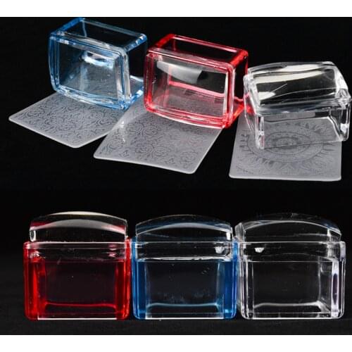 1pc Silicone Nail Stamper Scraper Set Square Nail Art Stamp For Stamping Polish Print Manicure Image Plate Tool LE622-1