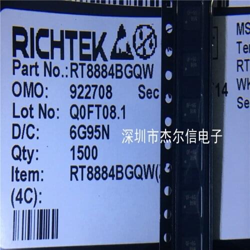 100% New&original RT8884BGQW RT8884 Marking:OF= WQFN4x4-3 In Stock