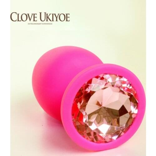 100pcs Most Popular Smooth Silicone Anal Plug Size S with Shiny Stone Unisex Butt Toys Adult Products for Men and Women