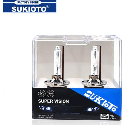 SUKIOTO 2PCS Fast Bright 35W 55W D2S Xenon Bulbs 6000K 5000K 8000K 4300K D3S Car Light HID Replacement Bulb Lamp With Metal Claw