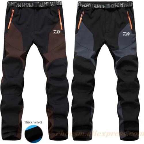 2021 Dawa Winter Fishing Pants Waterproof Softshell Fleece Pants Men Outdoor Sport Skiing Trekking Climbing Trousers