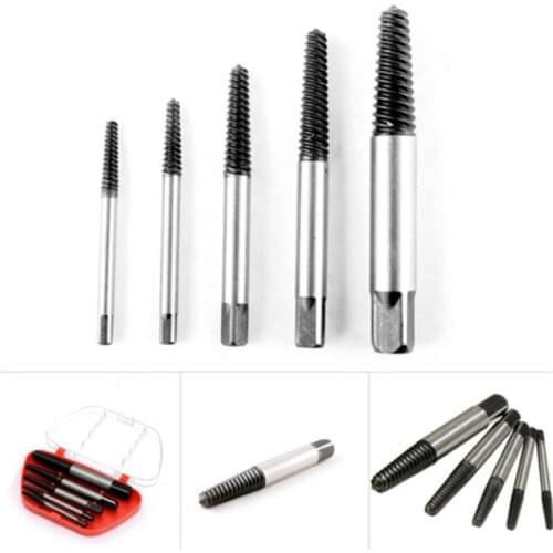 5pcs Damaged Screw Extractor Drill Bit Extractor Drill Set Broken Speed Out Bolt Extractor Bolt Stud Remover Tool