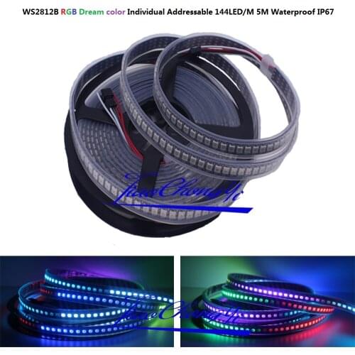 5M 720LED 144LED/M WS2812B 5V 5050 RGB Full Color individually addressable IP67 New