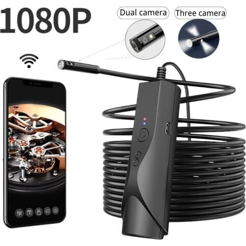 Dual Lens Endoscope Camera 8mm Double Len Smartphone Flexible Camera Wifi Borescope Surveillance Camera for Automotive Repair