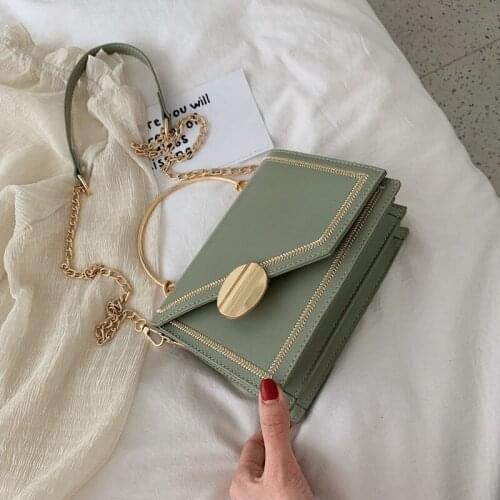 CGCBAG 2021 Casual Women Shoulder Bag Simple Shopper Handbag Vintage Luxury Designe Chain Messenger Bag Pu Leather Crossbody Bag