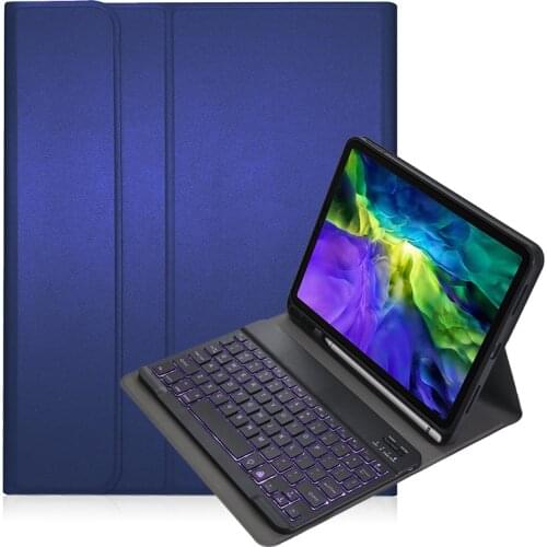 7 Color Backlits Keyboard Case for iPad Pro 11 Smart Cover with Pencil Slot for iPad Pro 11 Keyboard Case 2020 2018
