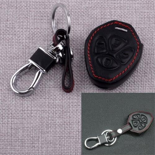 CITALL High Quality Car 4 Button Leather Remote Key Cover Case Shell Fob With Keychain Fit For Toyota