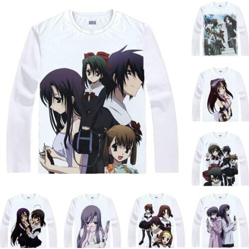 Visual Novel School Days T-Shirts Multi-style Long Sleeve Anime Shirts Sukuru Deizu Makoto Ito Kotonoha Katsura Cosplay Shirt