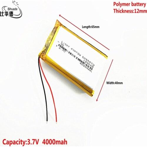 Good Qulity Liter energy battery 3.7V,4000mAH 124065 Polymer lithium ion / Li-ion battery for tablet pc BANK,GPS,mp3,mp4