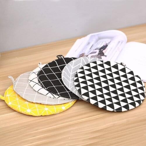Insulation mat Drink Coasters Kitchen Anti-skid Insulation Cotton Round Pot Mat Holder Hot Pot Placemat Table Mat For Pot
