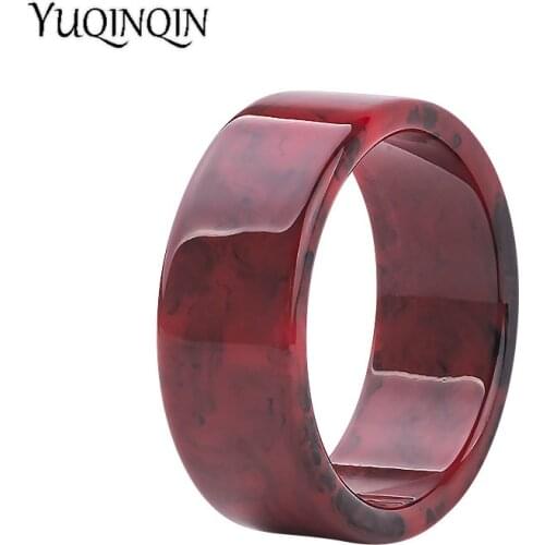 Classic Resin Cuff Fashion Bracelets Bangles for Women Red Acrylic Black Spot Bracelets Female Wedding Gifts Charm New Jewelry