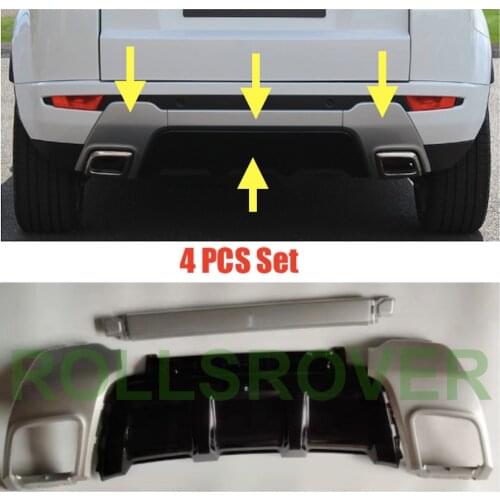 ROLLSROVER Rear Bumper Exhaust Cover Molding Trim For Range Rover Evoque Dynamic 2012-2018 4PCS Set