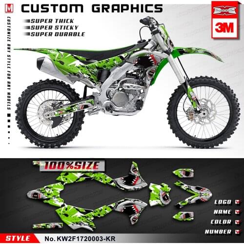 KUNGFU GRAPHICS Personalised MX Stickers Vinyl Decals for KXF250 KX250F 2017 2018 2019 2020 Vehicle Wrap Kit Waterproof