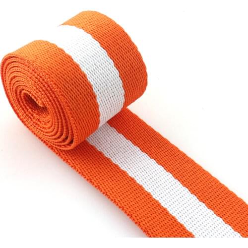 Stripe Webbing Orange cotton webbing 38mm Stripe Belt Webbing Colored fabric Webbing Charming Ribbon for Key Fobs Strap
