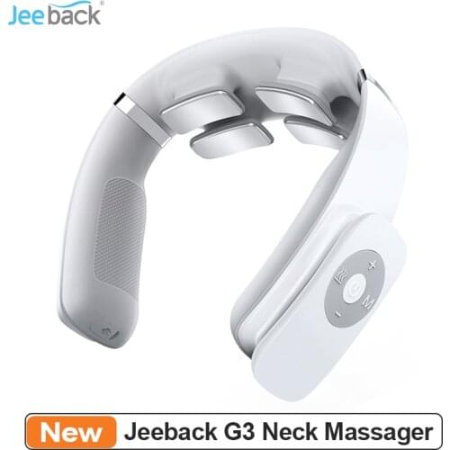 Jeeback G3 Neck Massager Relieve Neck Pain TENS Pulse Electric Wireless Control 4 Head Vibrator Heating Cervical Massager