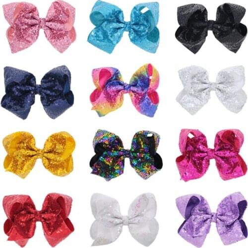 Naturalwell Large Hair Bow Children hair bows Big girl hairclip Woman sequin hair bow you choose colors hair accessories BB020S