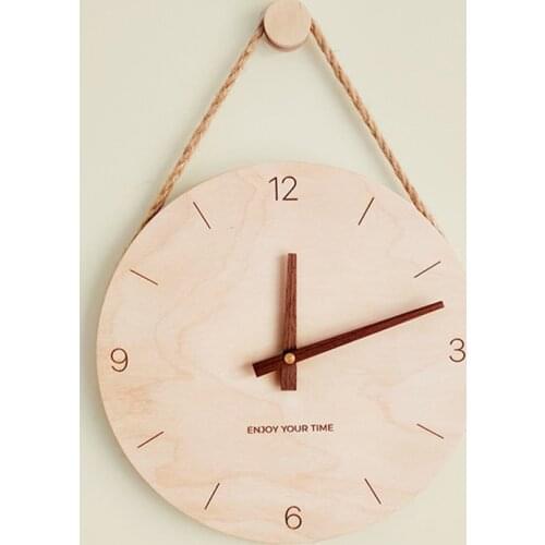 New Wall Clock Wooden Nordic Japanese Modern Design Wooden Wall Clocks Home Living Room Clock Decoration Creative Gifts Watches