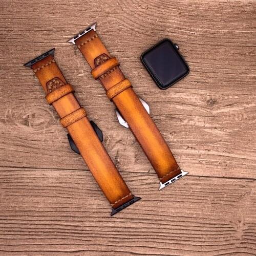 New Luxury Watchband For Apple Watch Strap 38mm 40mm 42mm 44mm Cowhide Leather Band For iWatch Series 1 2 3 4 5 Bracelet Belt