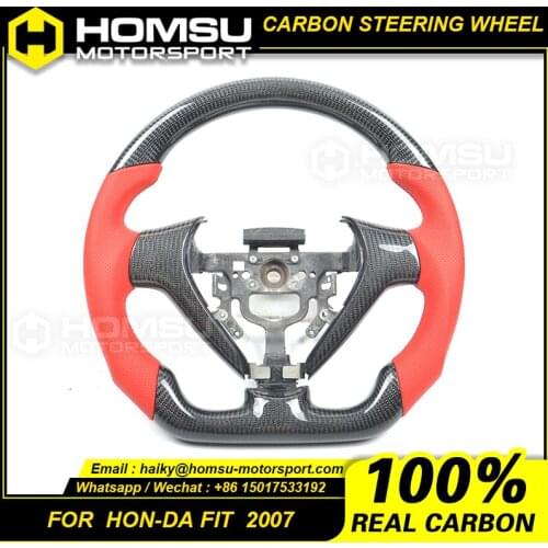 Custom alcantar led carbon fiber LED steering wheel For honda 07 year FIT racing wheel convertible
