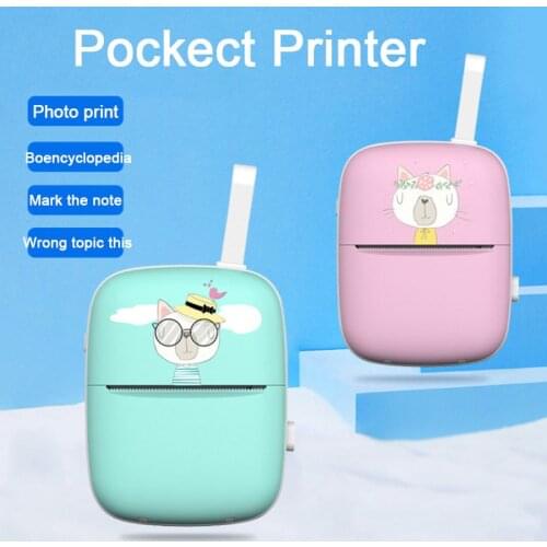 New Mini Portable Thermal Printer 203dpi Photo Pocket Printing Wireless Bluetooth Label Printer Paper For Android Ios Kids Gift