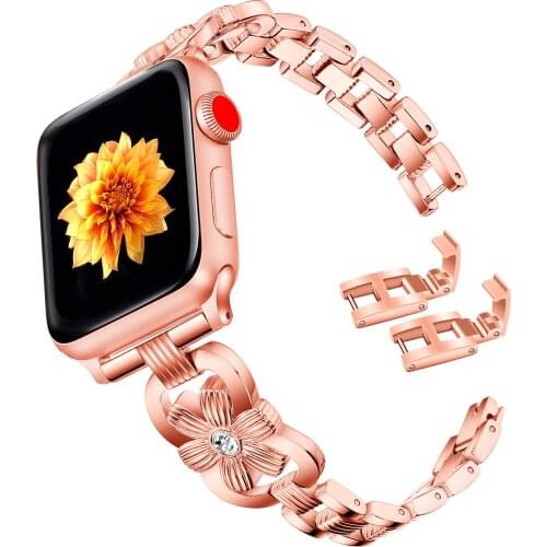 Luxury women strap for Apple watch band 40mm 38mm 6/5/4/3/2 iwatch band 40 mm 38 mm 42mm 44mm stainless steel bracelet