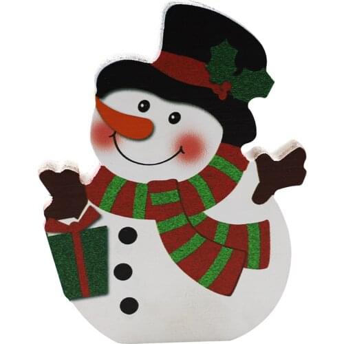 Christmas Table Decorations Wood Sign Crafts Santa Claus Snowman Wood Ornaments For Home Decor Новогодние Украшения 2022