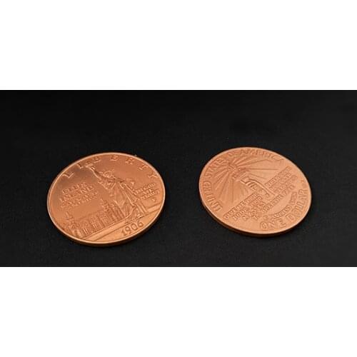 Statue of Liberty Ancient Coin (Morgan Dollar Size) Magic Coin Hopping Morgan Magic Tricks Gimmick Illusions Close up Props Jump