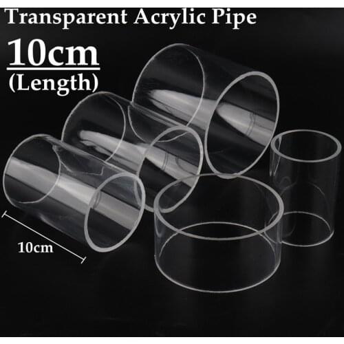 2pcs 10cm O.D16-110mm High Transparent Acrylic Pipe DIY Aquarium Fish Tank Clear Glass Pipe Industry Transparent Acrylic Pipe