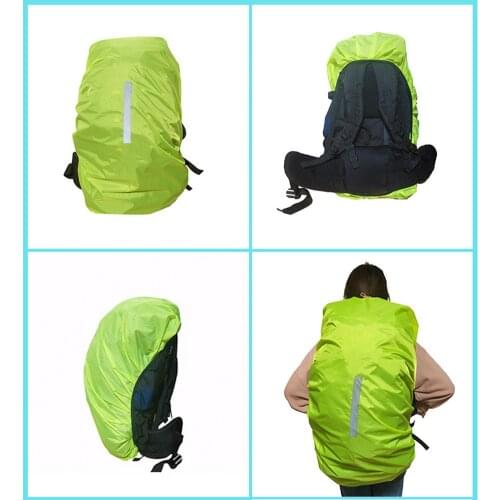 Outdoor Backpack Waterproof Cover Adjustable Reflective Rainproof Protector Hiking Climbing Bag Cover Camping Hiking 15-70L