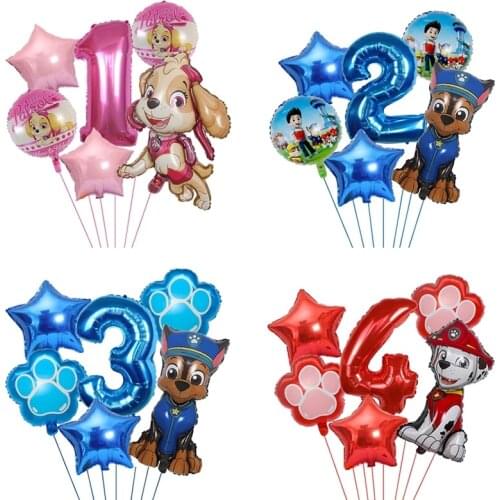 Paw Patrol Balloon Chase Skye Marshall Boy Girl Birthday Party Decoration Aluminum Film Balloon Childrens Party Supplies