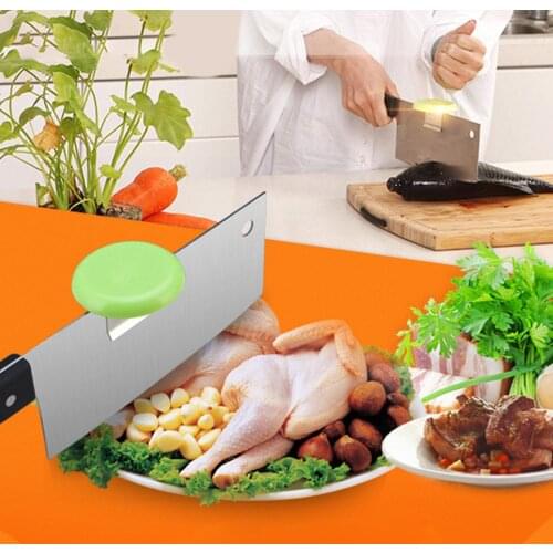 Stainless Steel Meat Bone Cutting Aid Knife Blade Back Holder Cap Creative Vegetable Fruit Cutting Assisted Kitchen Tool